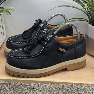 Buffalino Black Leather Work Style Shoes Mens/Youth Size 6. (38) Women's Sz 7.5